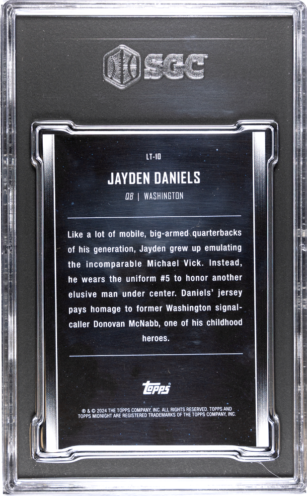2024 Topps Midnight Jayden Daniels #LT-10 Lunar Tide Summer Solstice SGC 9