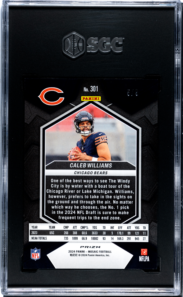 2024 Panini Mosaic Caleb Williams #301 Red Wave Prizm SGC 10