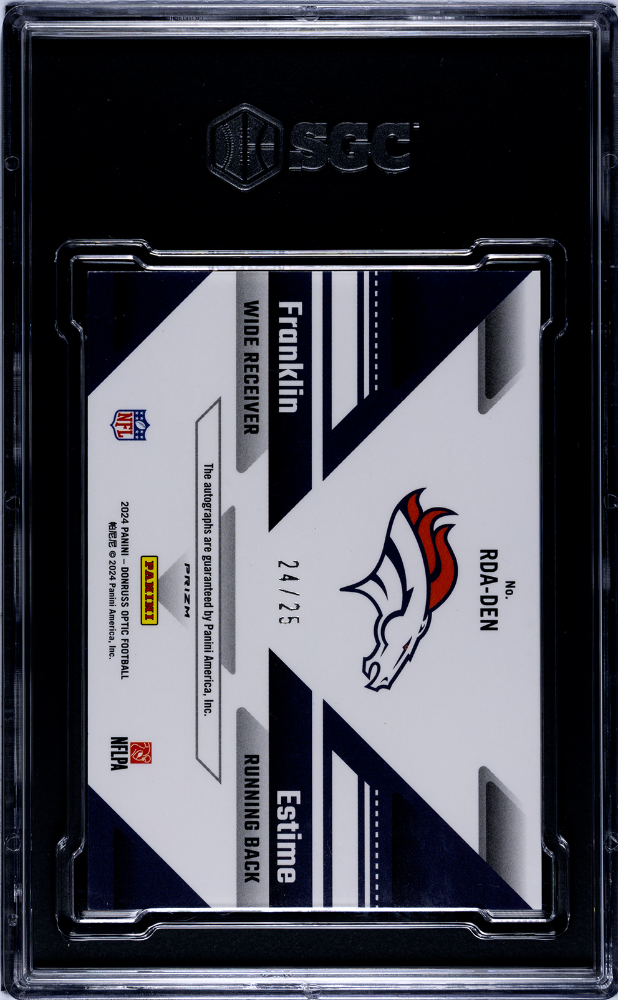 2024 Donruss Optic Franklin Estime #RDA-DEN Rookie Dual Autograph SGC 9