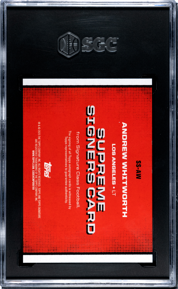 2024 Topps Signature Class Andrew Whitworth #SS-AW Supreme Signers SGC 9 Auto 10