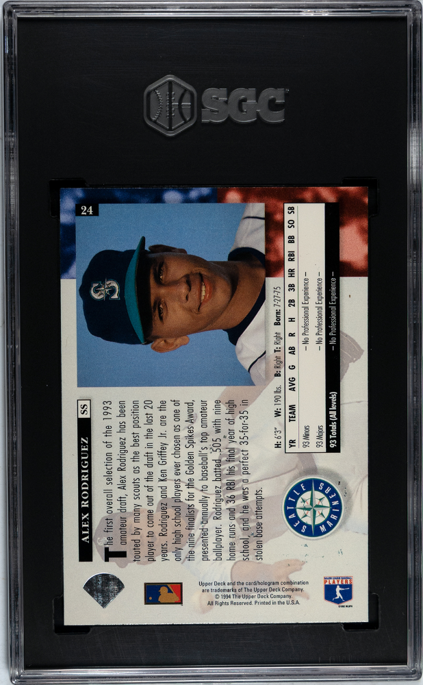 1994 Upper Deck Alex Rodriguez #24 SGC 6