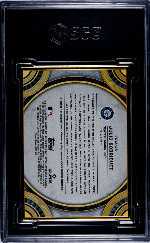 2022 Topps Transcendent Julio Rodriguez #TCVA-JR Autograph Var. Purple SGC 9.5