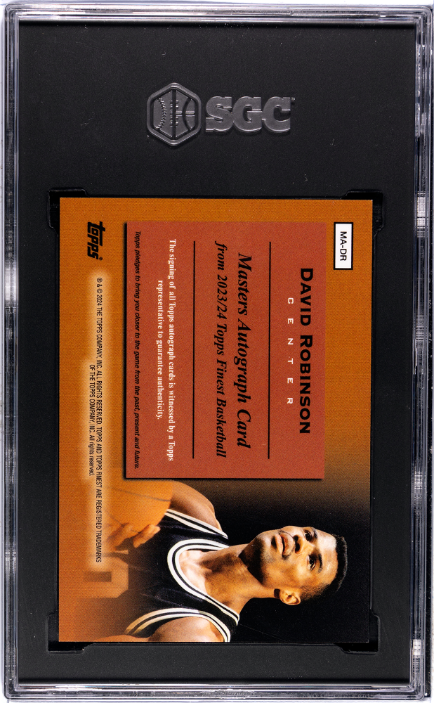 2023 Topps Finest David Robinson #MA-DR  Auto Gold Geometric Refractor SGC 8