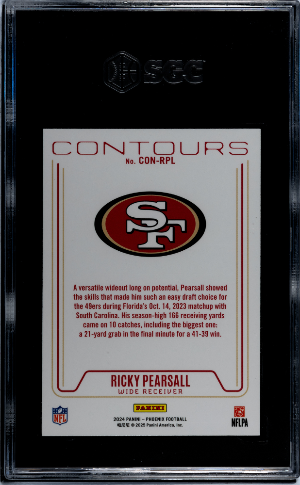 2024 Panini Phoenix Ricky Pearsall #CON-RPL Contours SGC 9