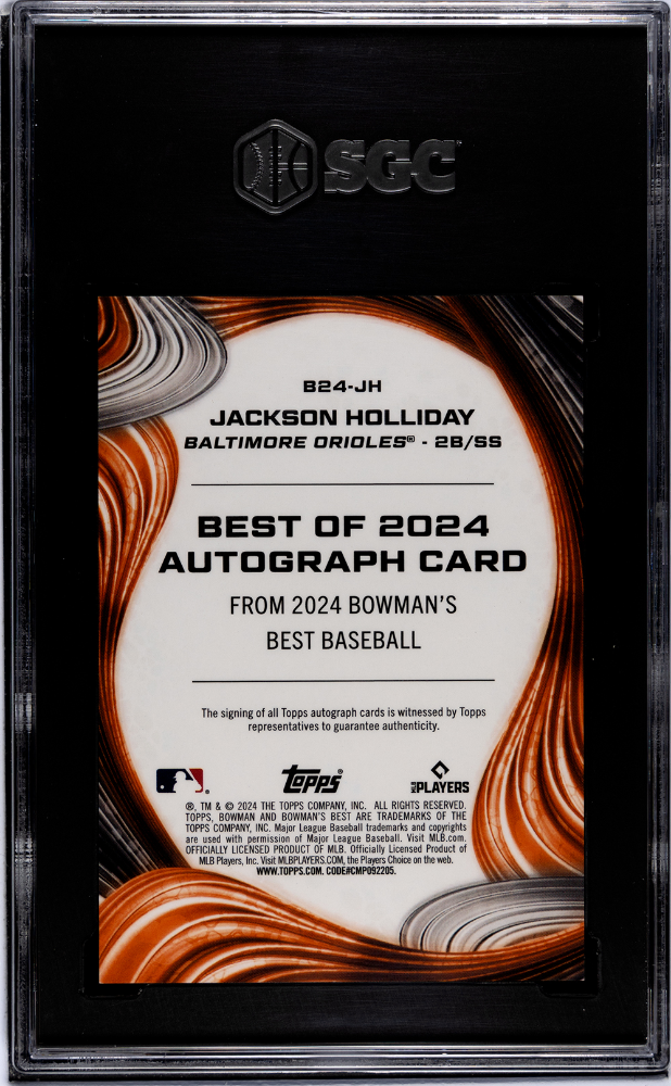 2024 Bowman's Best Jackson Holliday #B24-JH  '24 Auto Green Ref SGC 10 Auto 10
