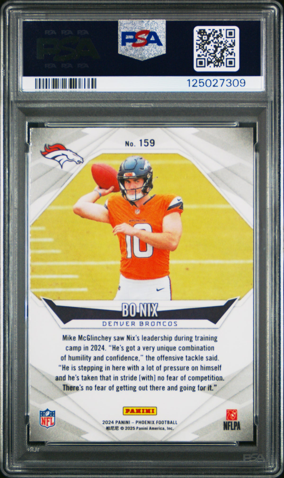 2024 Panini Phoenix Bo Nix #159 PSA 9