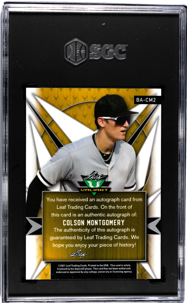 2021 Leaf Valiant Colson Montgomery #BA-CM2 Autograph Green SGC 10 Auto 10