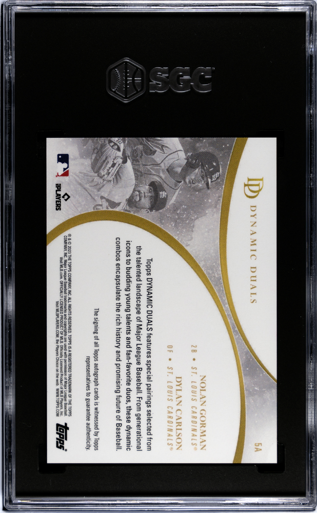 2023 Topps Dynamic Duals Carlson Gorman #5A Autograph SGC 9 Auto 10