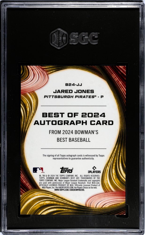 2024 Bowman's Best Jared Jones #B24-JJ Of '24 Green Refractor SGC 9.5 Auto 10
