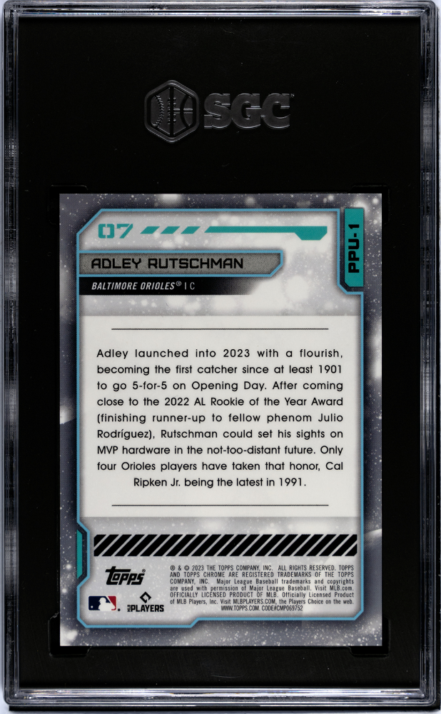 2023 Topps Cosmic Chrome Adley Rutschman #PPU-1 Planetary Pursuit Uranus SGC 7