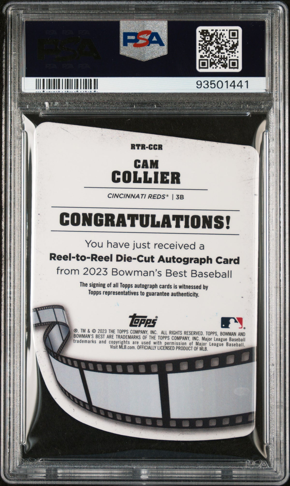 2023 Bowman's Best Reel To Reel Die-Cuts Auto Cam Collier #RTRCCR 064/150 PSA 9