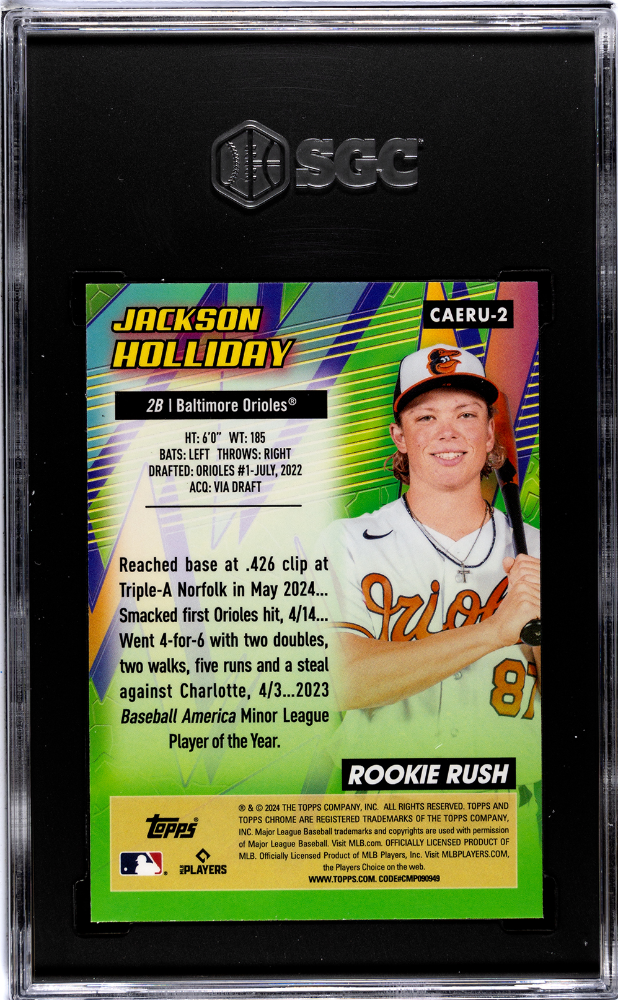 2024 Topps Update Jackson Holliday #CAERU-2 All Etch Rush Green Refractor SGC 10