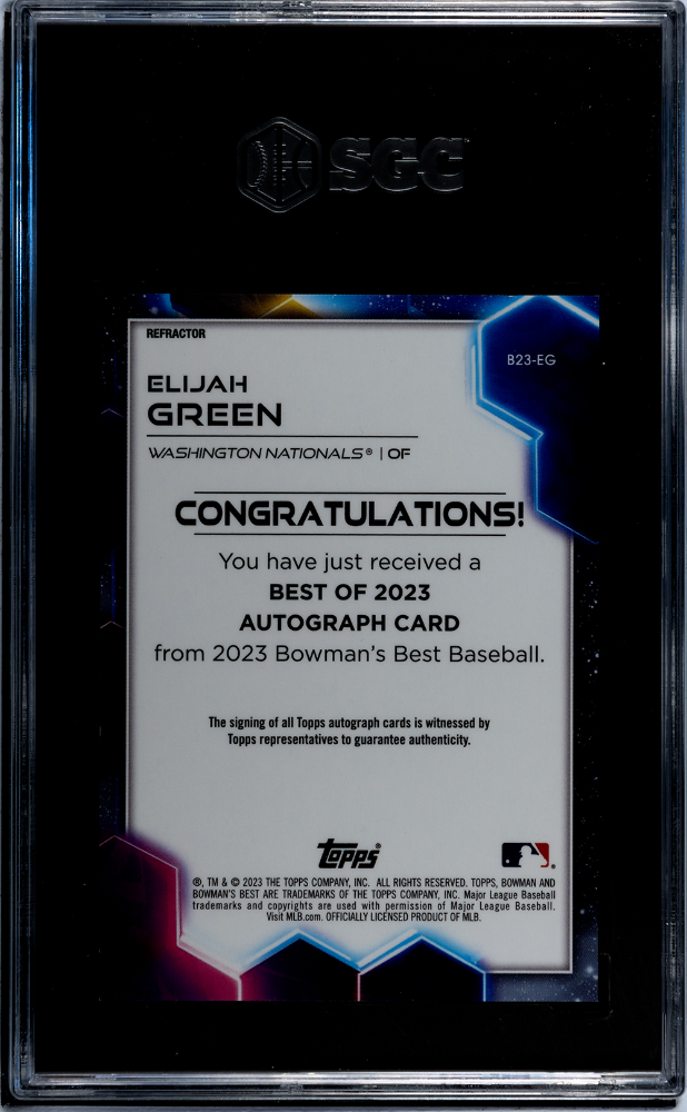 2023 Bowman's Best Elijah Green #B23-EG Of '23 Auto Refractor SGC 8.5 Auto 10