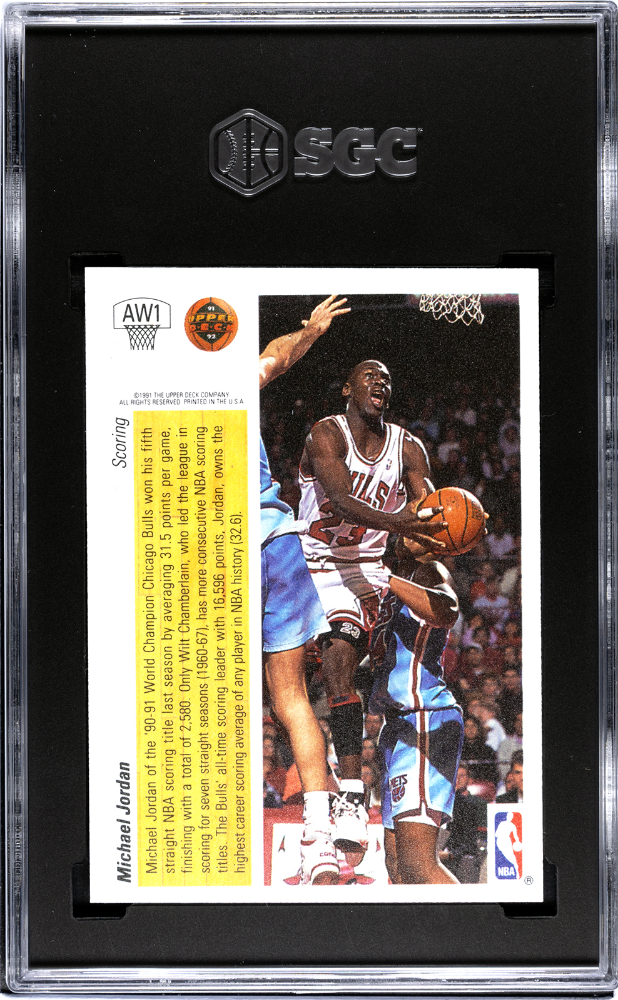 1991 Upper Deck Michael Jordan #AW1 Award Winner Hologram SGC 8