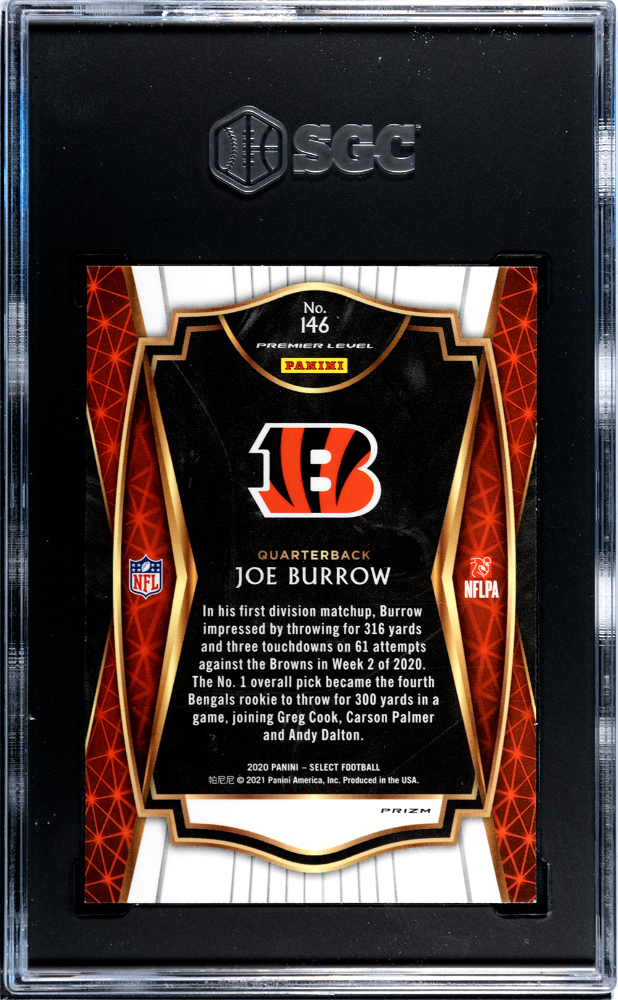 2020 Panini Select Joe Burrow #146 Disco Prizm SGC 9