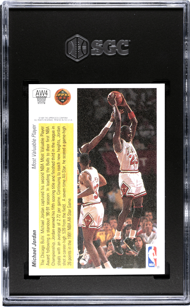 1991 Upper Deck Michael Jordan #AW4 Award Winner Hologram SGC 8