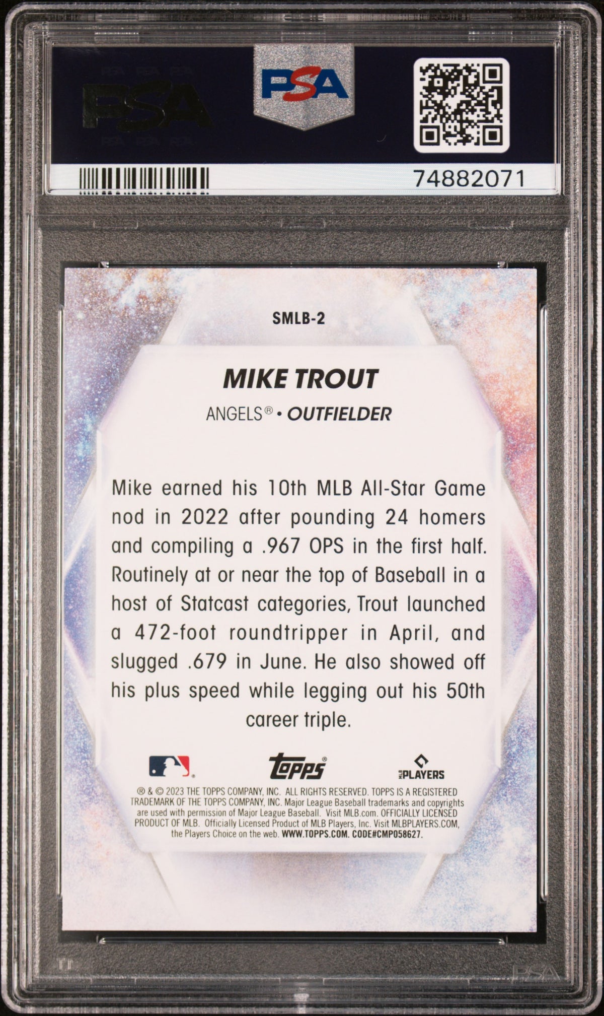 2023 Topps Stars Of MLB Mike Trout #SMLB2 PSA 10