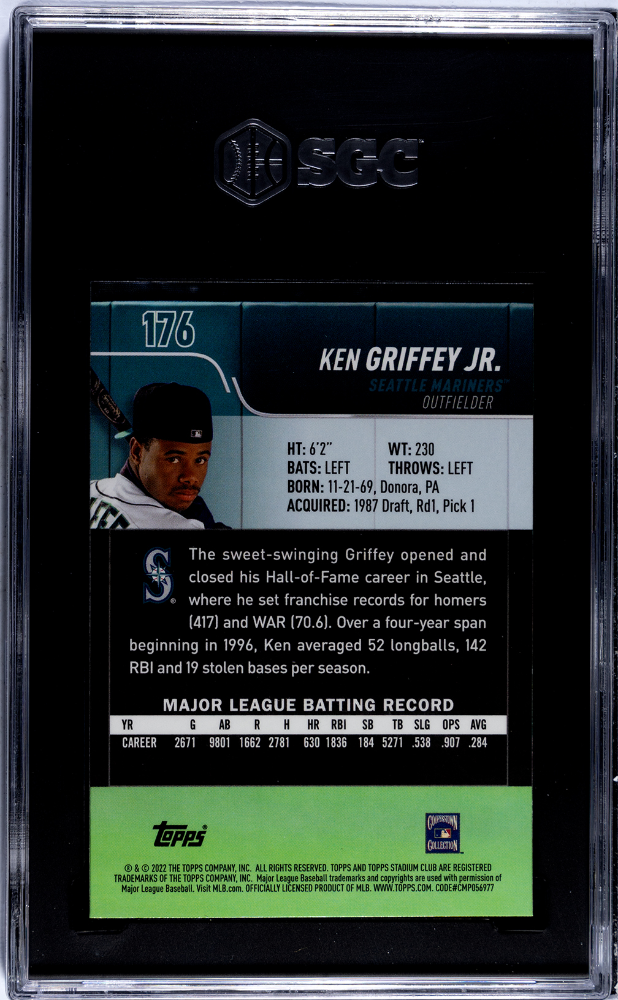 2022 Topps Stadium Club Chrome Ken Griffey JR. #176 SGC 9.5