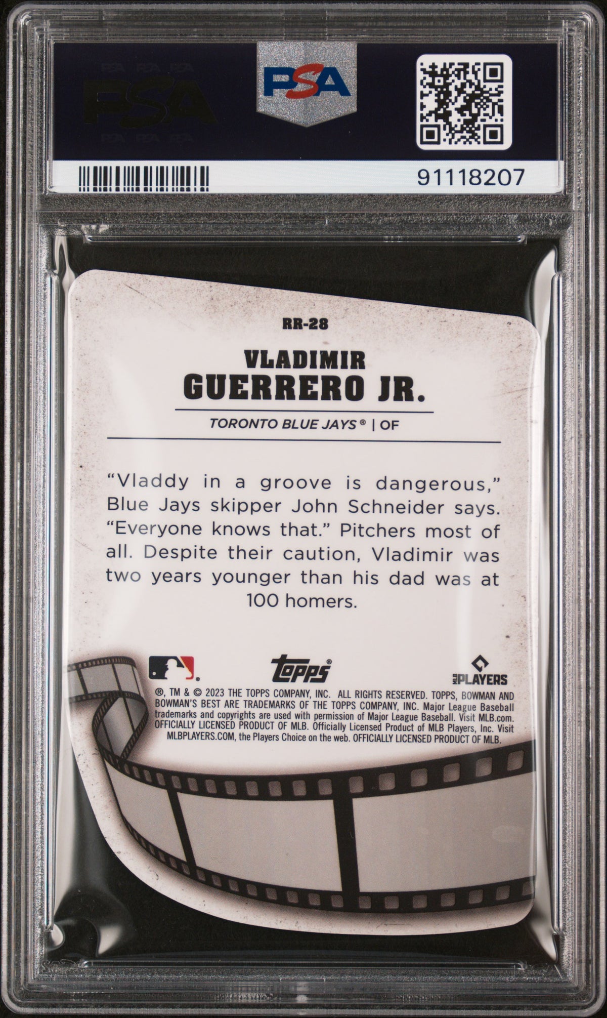 2023 Bowman's Best Reel To Reel Die-Cuts Vladimir Guerrero JR. #RR28 PSA 10