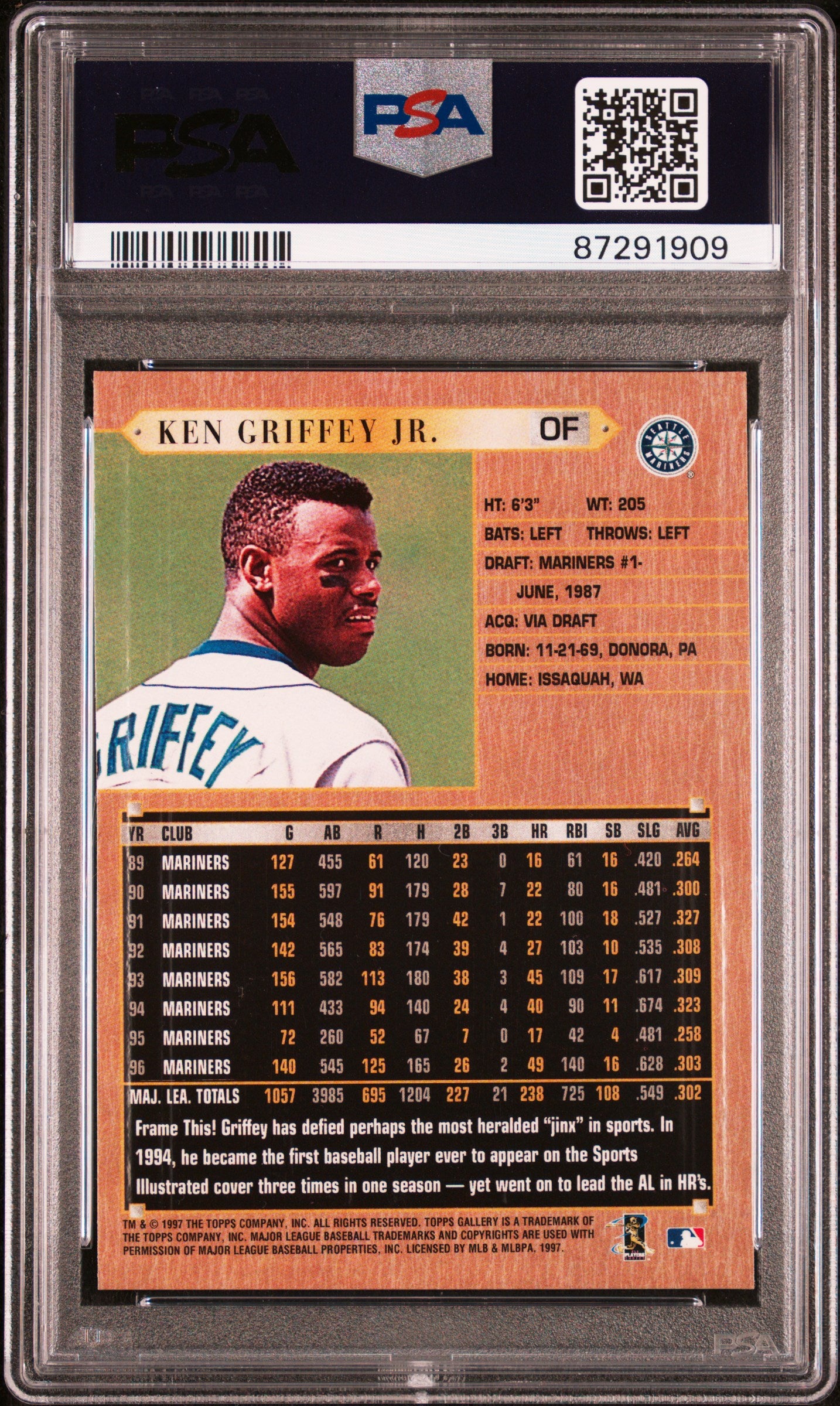 1997 Topps Gallery Ken Griffey JR. #79 PSA 9