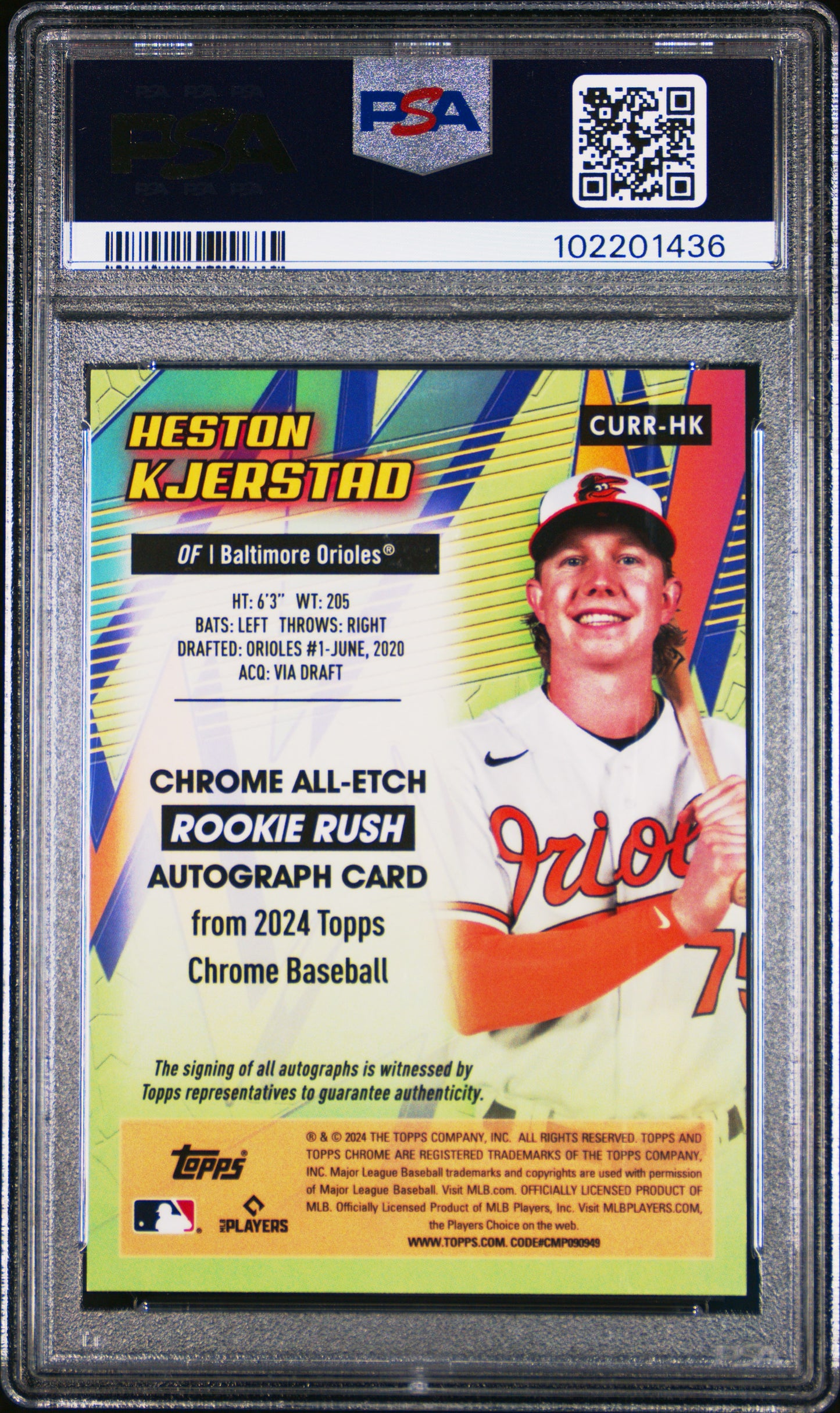 2024 Topps Chrome Update Chrome All-Etch Autographs Heston Kjerstad #HK PSA 9