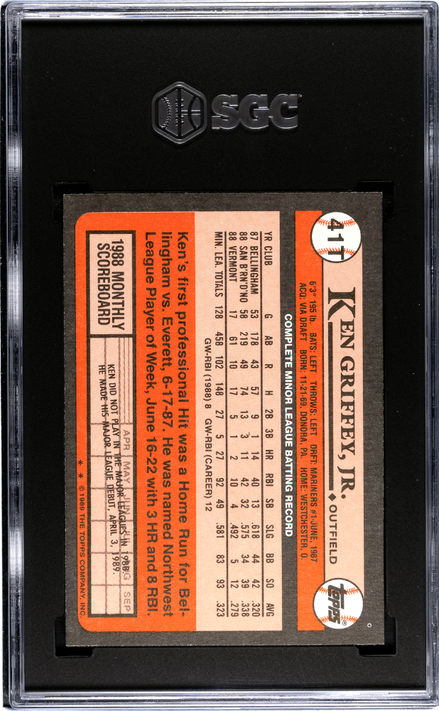 1989 Topps Traded Ken Griffey JR. #41T SGC 9