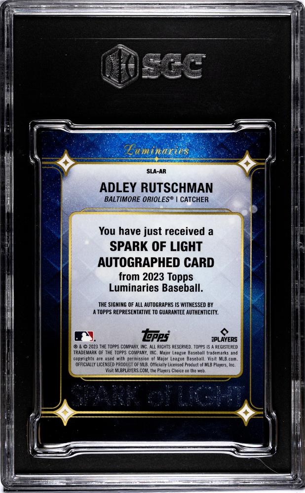 2023 Topps Luminaries Adley Rutschman #SLA-AR Spark Of Light Autograph SGC 8.5
