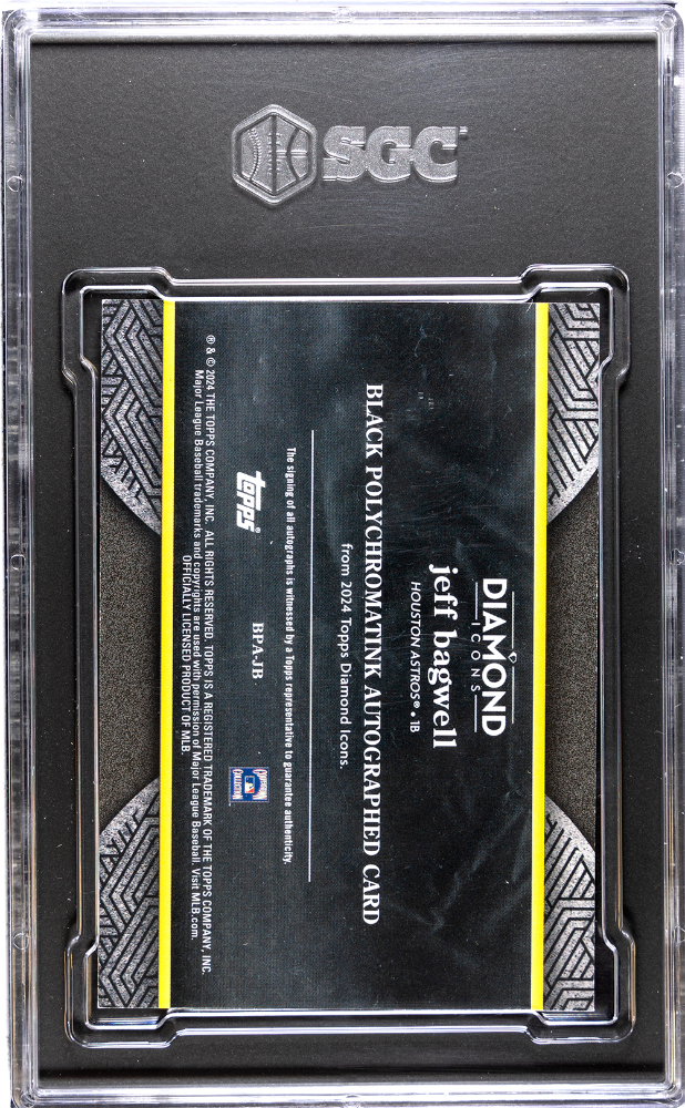 2024 Topps Diamond Icons Jeff Bagwell #BPA-JB Black, Silver Ink SGC 8.5