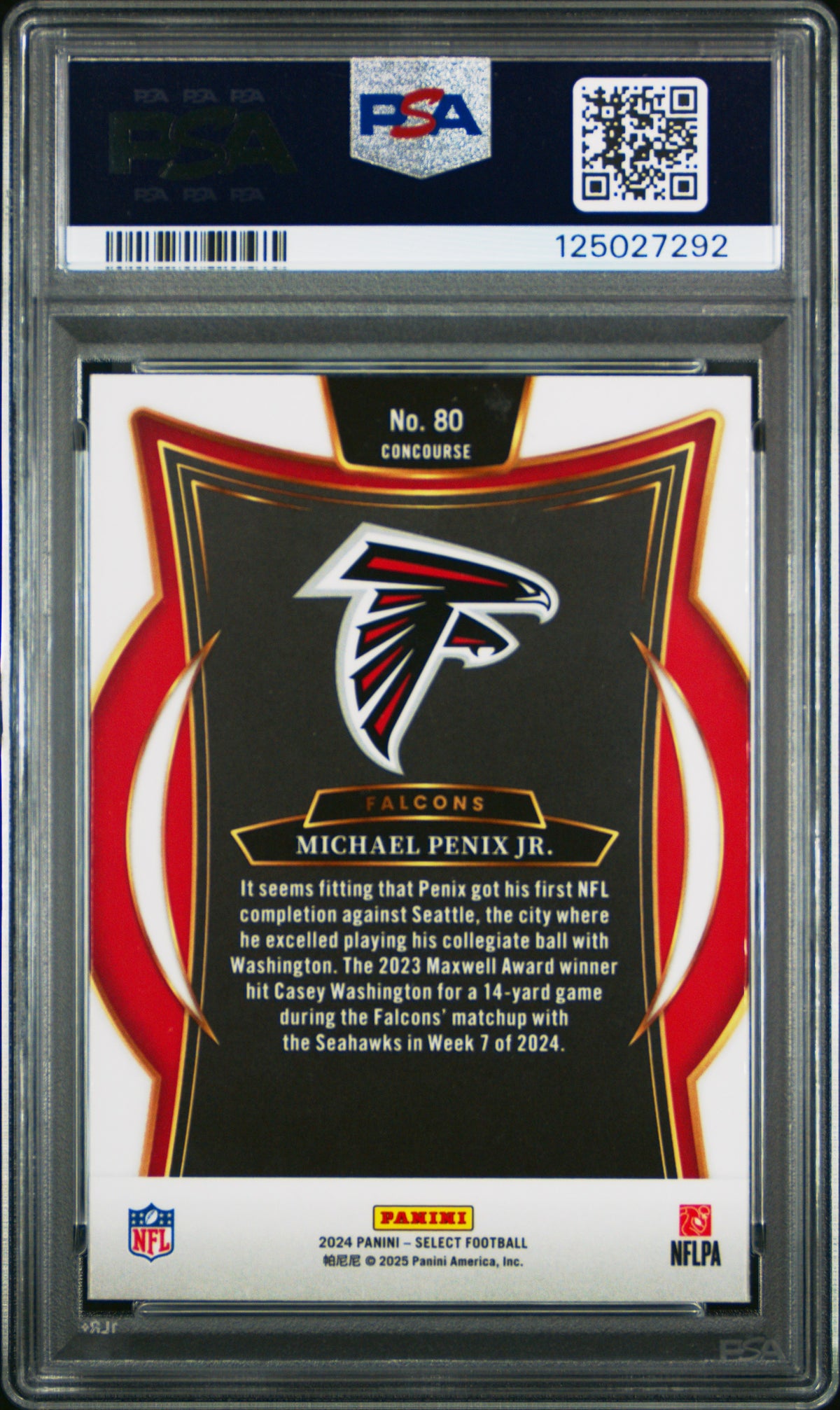 2024 Panini Select Michael Penix JR. #80 PSA 9