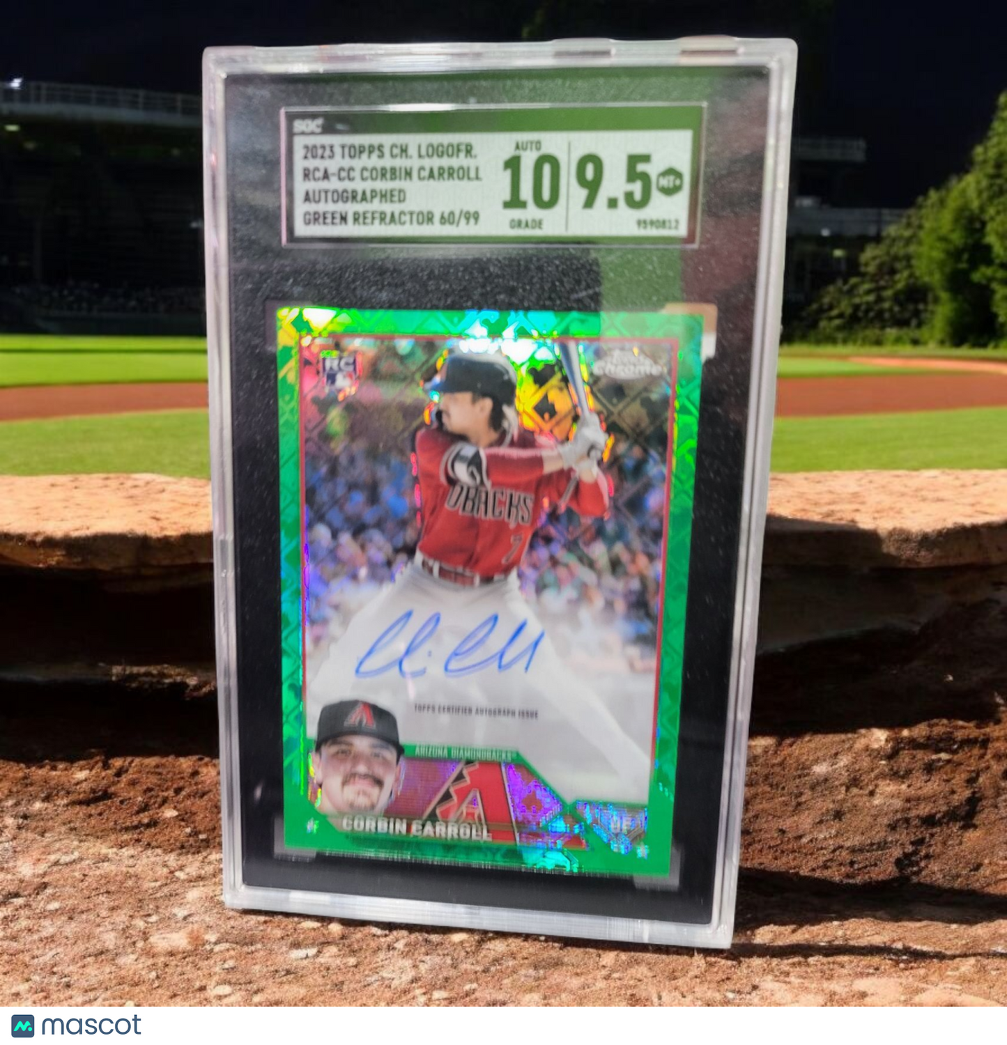 2023 Topps Chrome Green Refractor Corbin Carroll #CC-6 60/99 Autograph