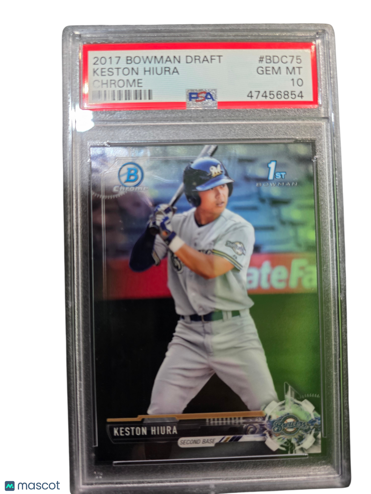 2017 Bowman Draft Keston Hiura #BDC75 Chrome PSA 10