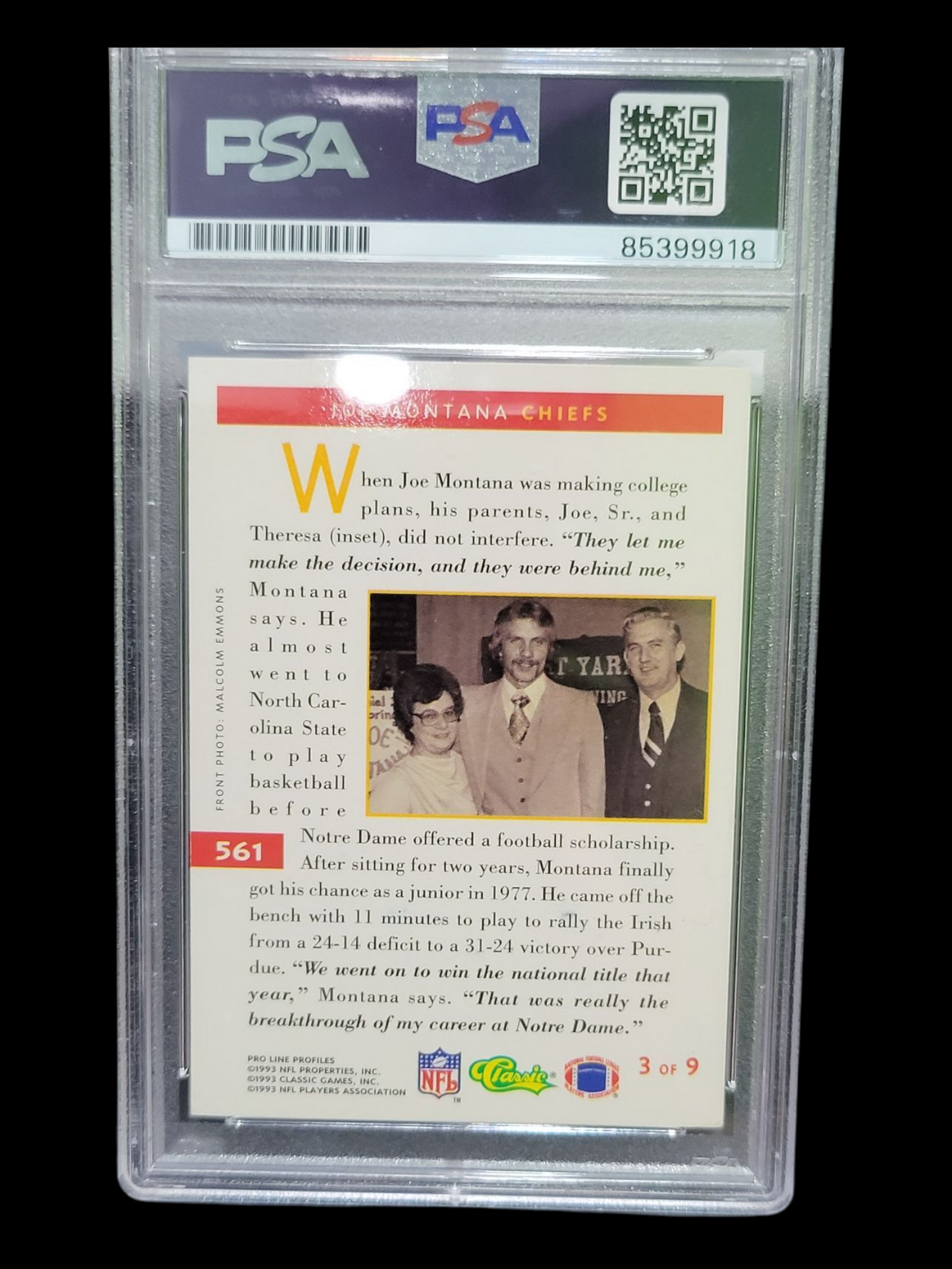 2021 Joe Montana PSA A Auto A