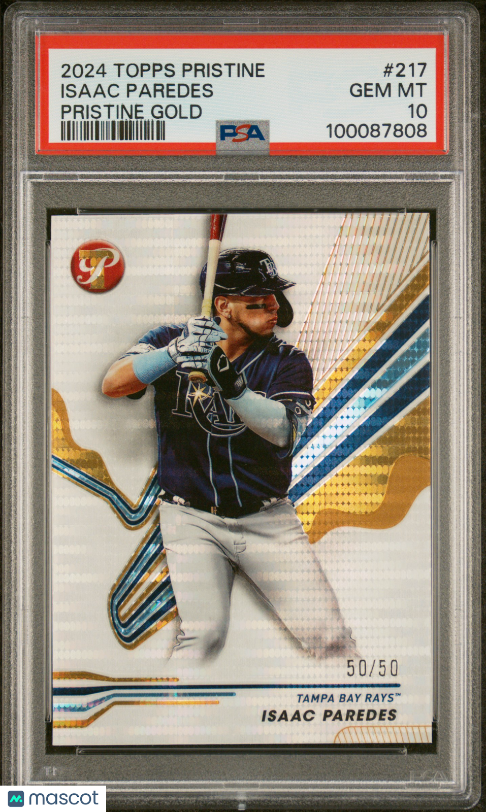 2024 Topps Pristine Isaac Paredes #217 Gold 50/50 PSA 10