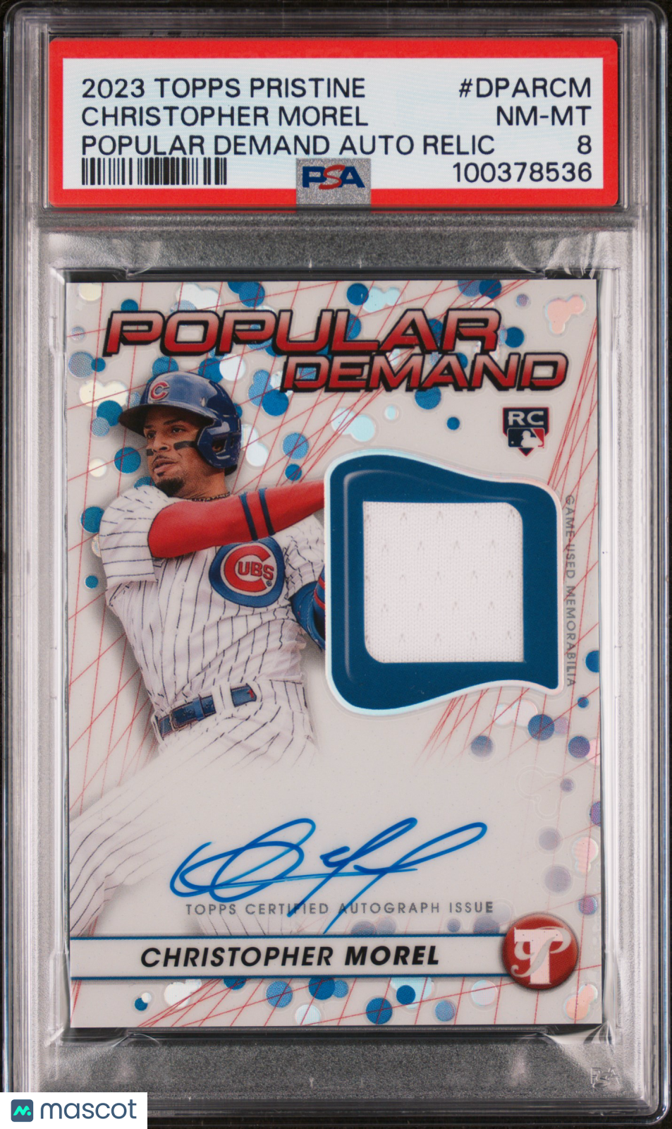 2023 Topps Pristine Popular Demand Auto Relic Christopher Morel #DPARCM PSA