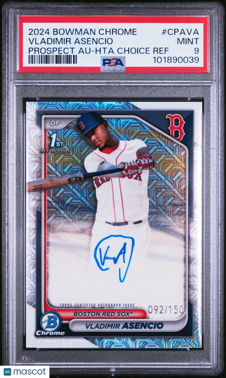 2024 Bowman Chrome Prospect Auto Vladimir Asencio  Hta Choice Ref /150 PSA 9