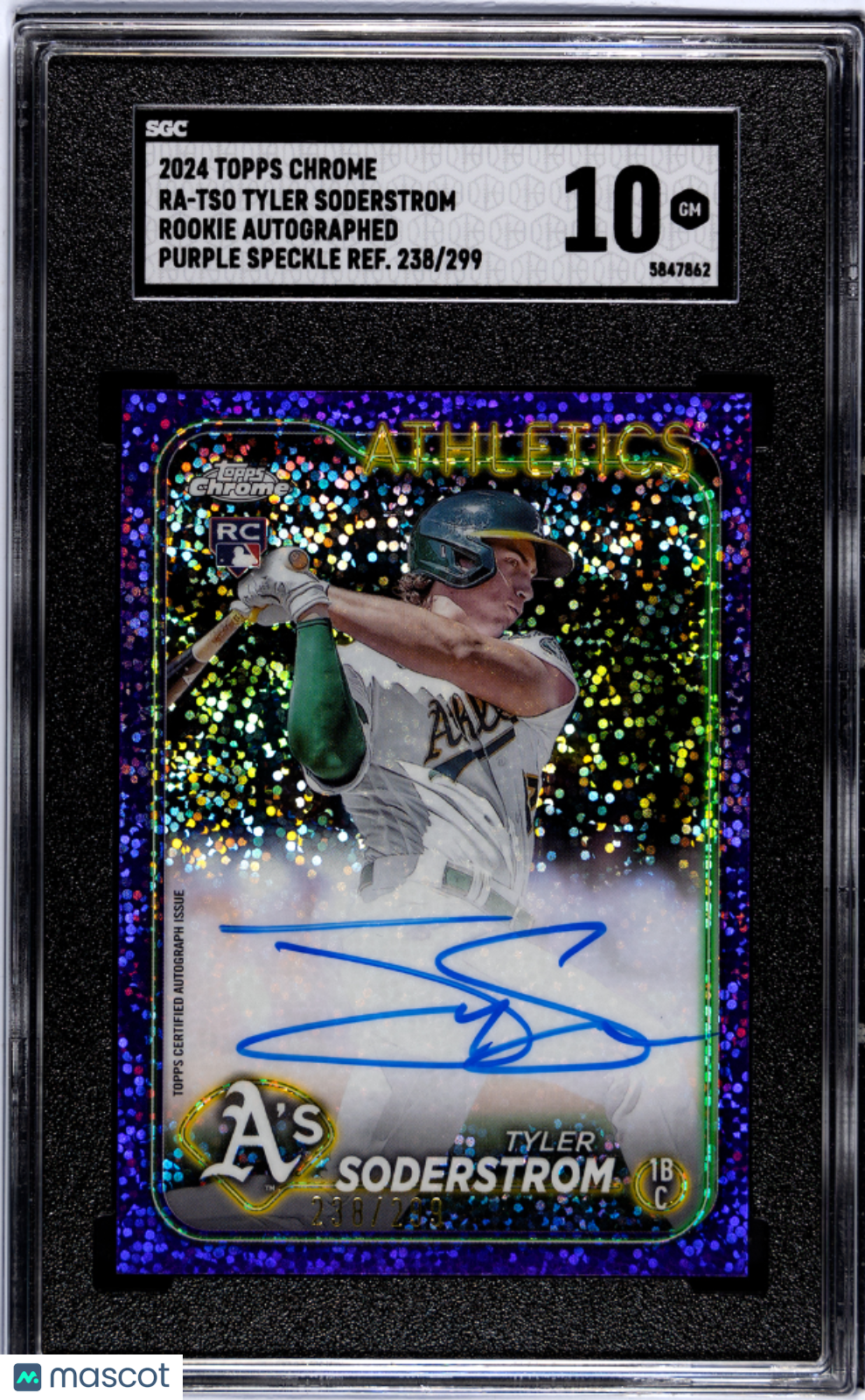 2024 Topps Chrome Tyler Soderstrom #RA-TSO RK. Purple Speckle Refractor SGC 10