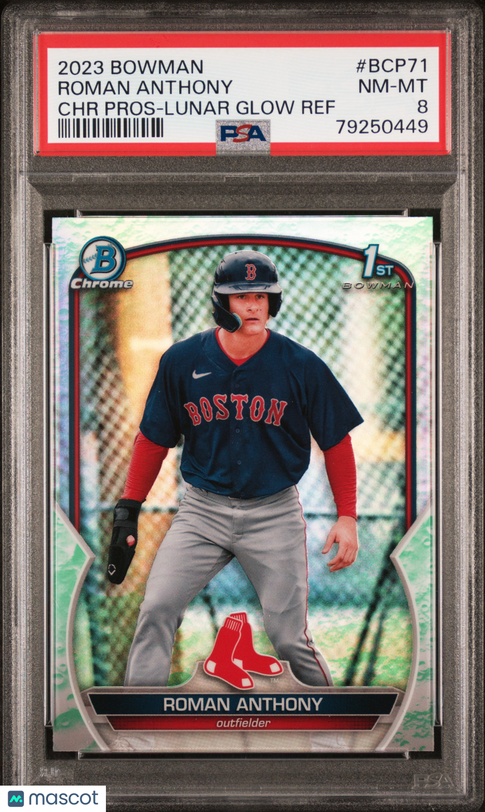 2023 Bowman Chrome Prospects Roman Anthony #BCP71 Lunar Glow Ref PSA 8