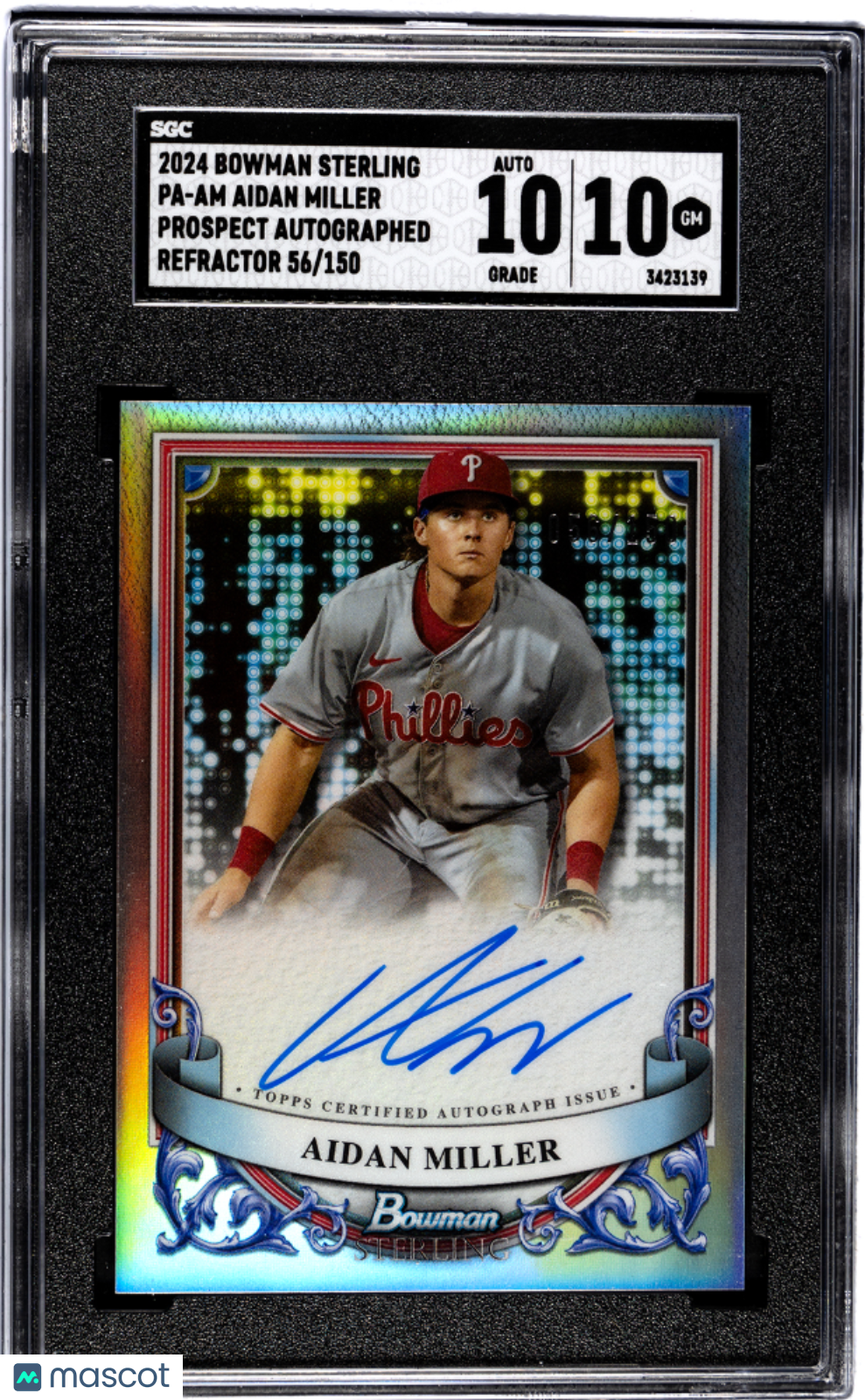 2024 Bowman Sterling Aidan Miller #PA-AM Prospect  Refractor SGC 10 Auto 10