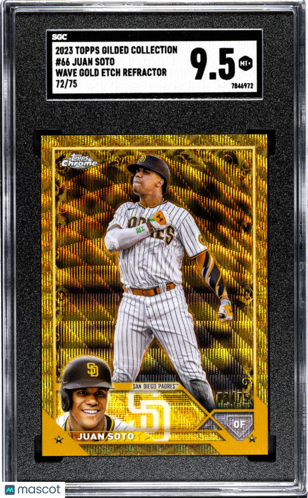 2023 Topps Gilded Collection Juan Soto #66 Wave Gold Etch Refractor SGC 9.5