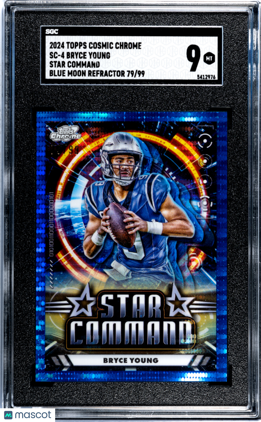 2024 Topps Cosmic Chrome Bryce Young #SC-4 Star Blue Moon Refractor SGC 9
