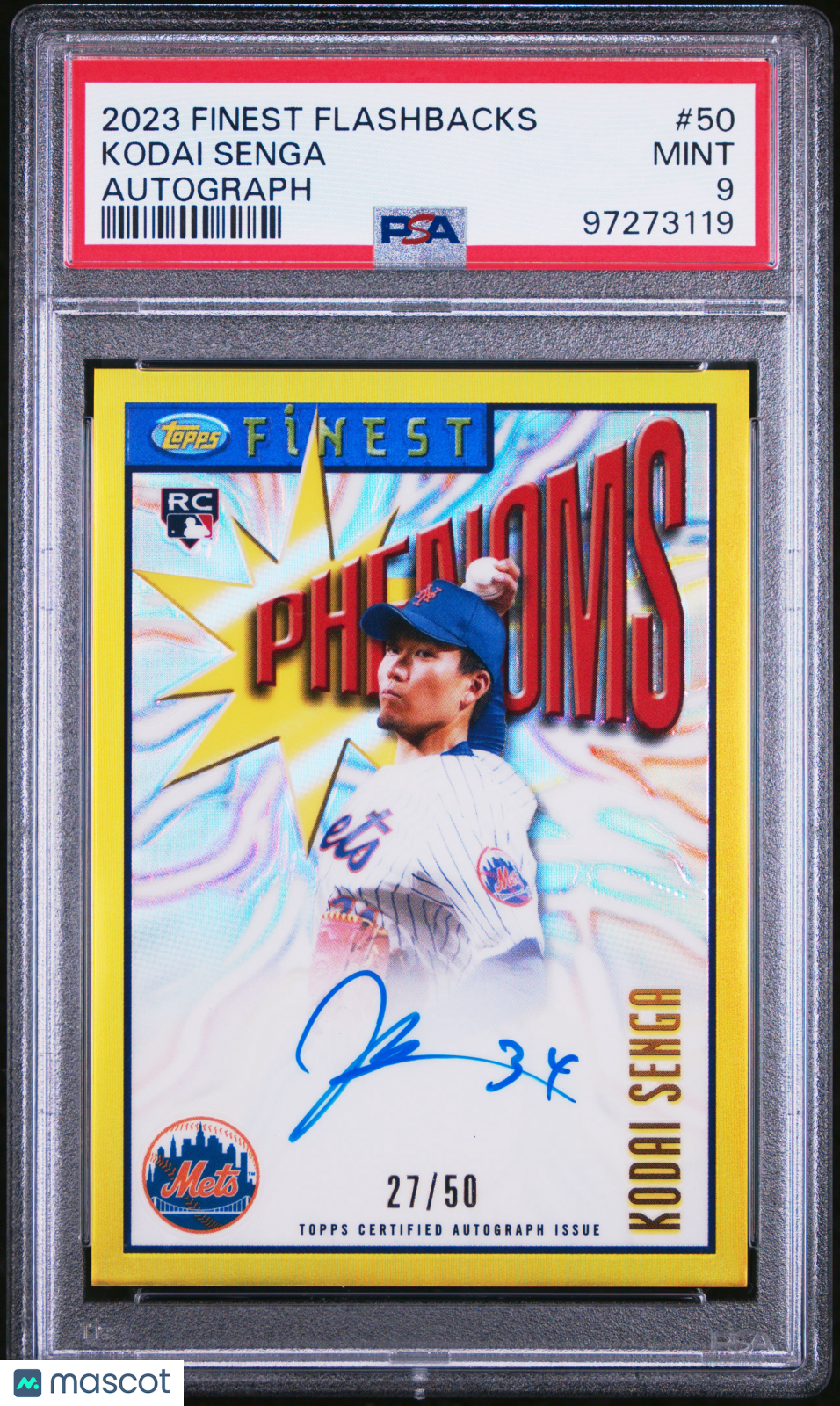 2023 Topps Finest Flashbacks Kodai Senga #50 Autograph 27/50 PSA 9