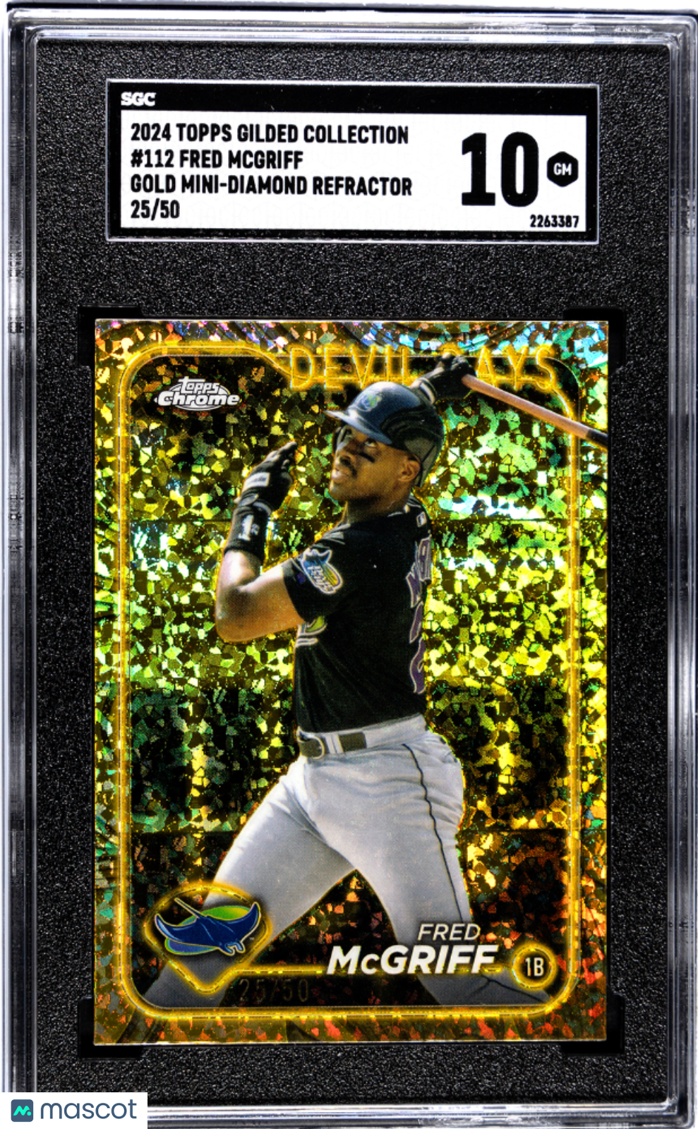 2024 Topps Gilded Collection Fred Mcgriff #112 Gold  Diamond Refractor SGC 10