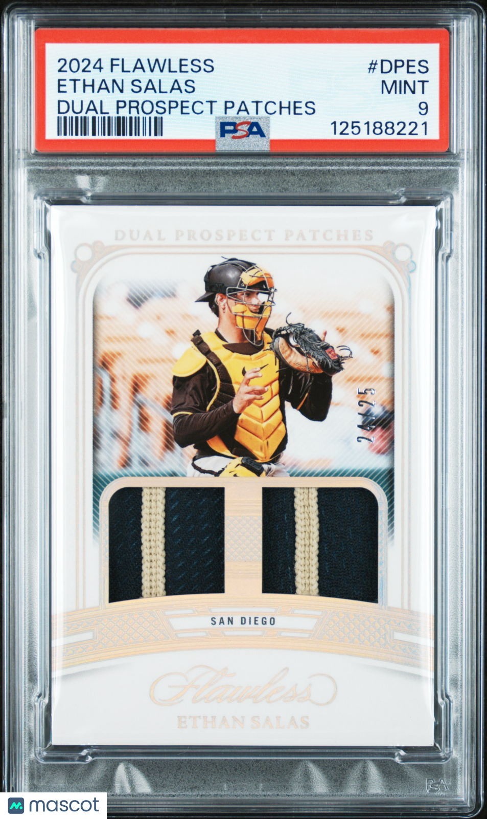 2024 Panini Flawless Dual Prospect Patches Ethan Salas #DPES PSA 9