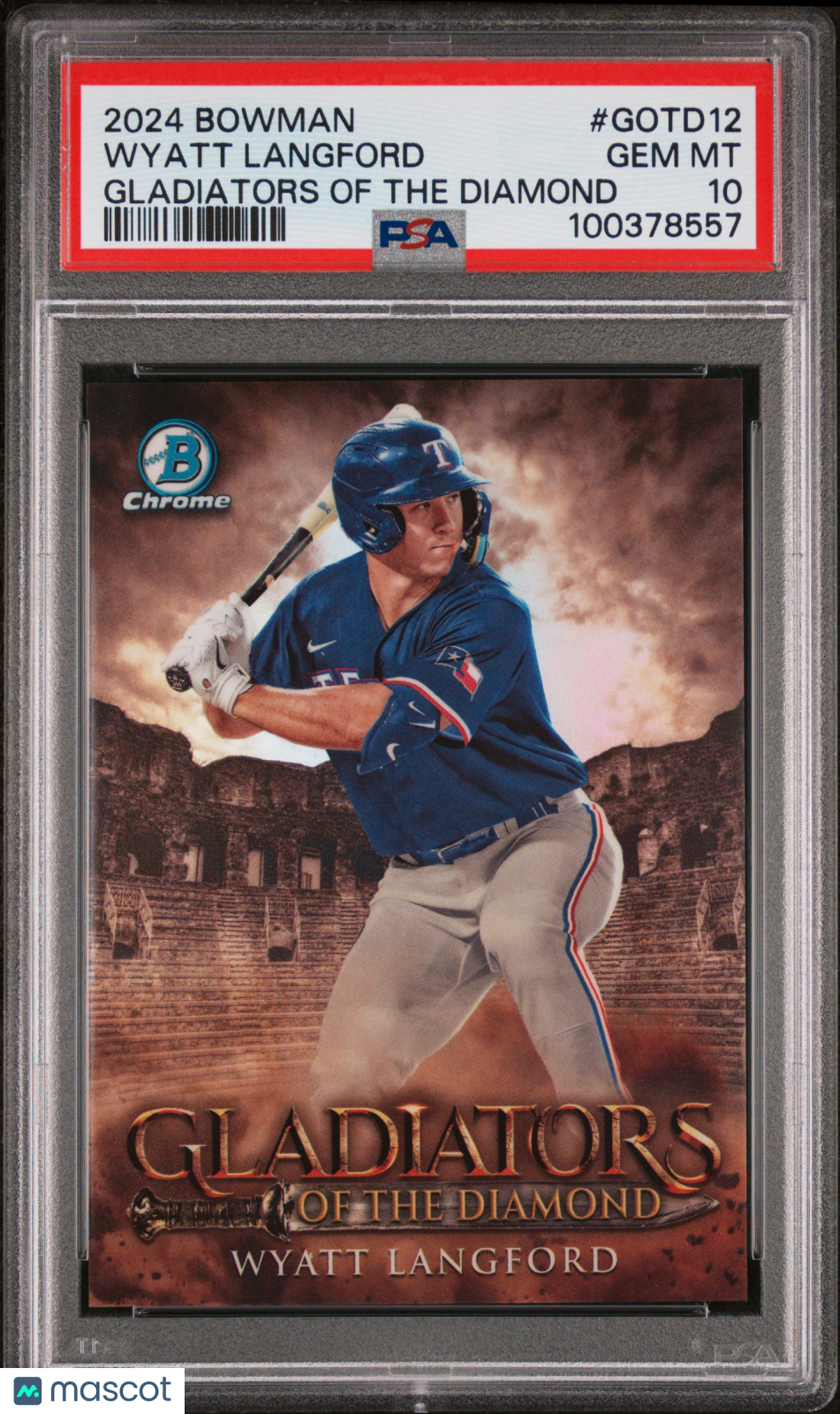 2024 Bowman Gladiators Of The Diamond Wyatt Langford #GOTD12 PSA 10