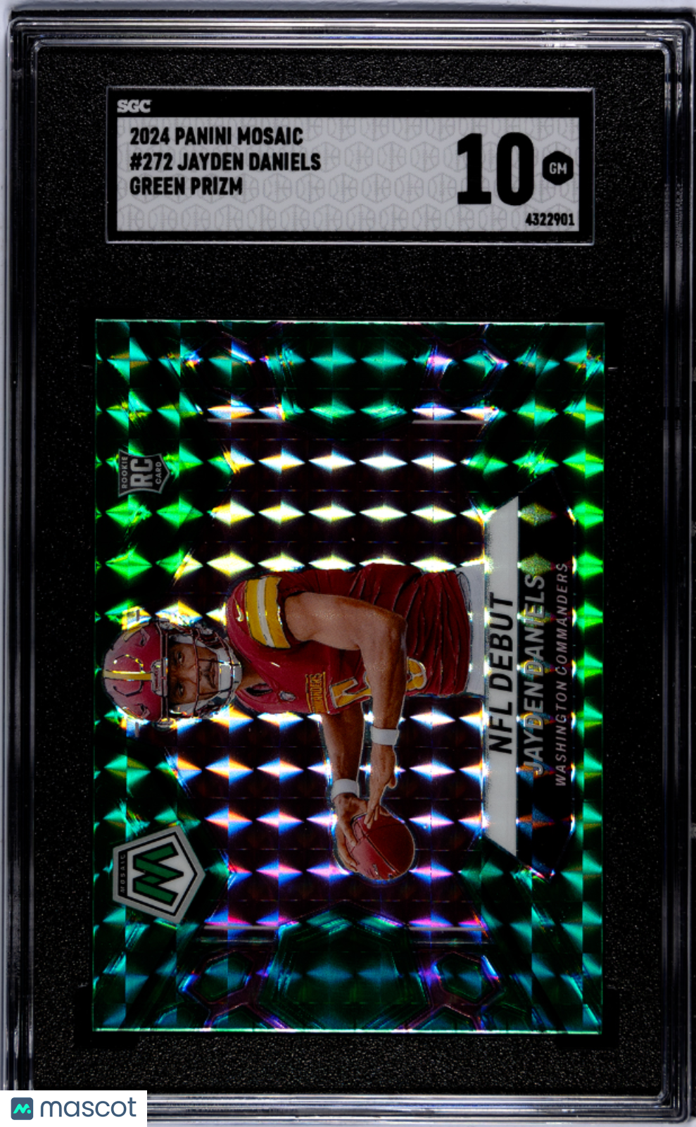 2024 Panini Mosaic Jayden Daniels #272 Green Prizm SGC 10