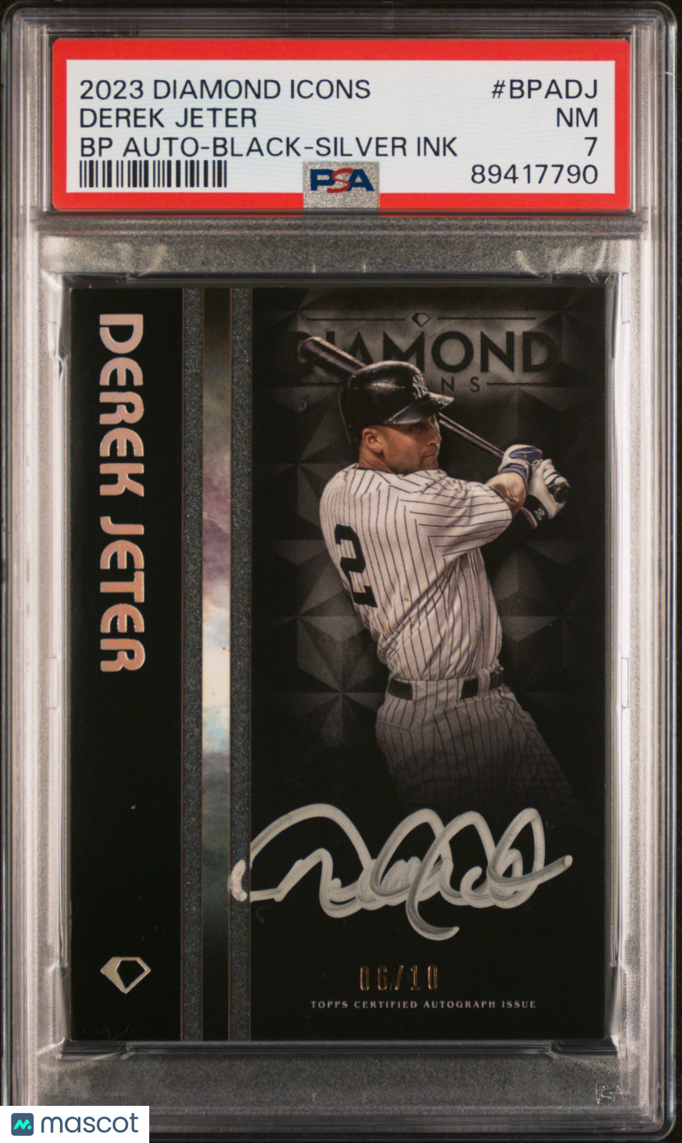 2023 Topps Diamond Icons Black Auto Derek Jeter #BPADJ BP Silver /10 PSA