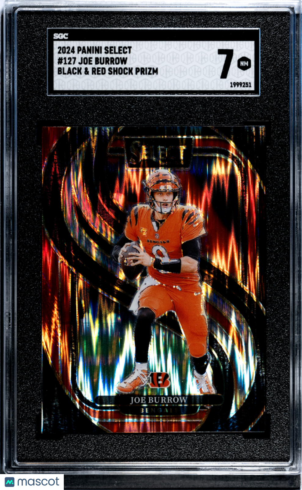 2024 Panini Select Joe Burrow #127 Black & Red Shock Prizm SGC 7