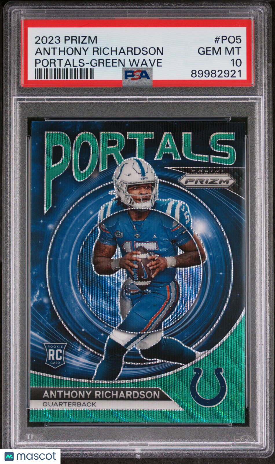 2023 Panini Prizm Portals Anthony Richardson #PO5 Green Wave PSA 10
