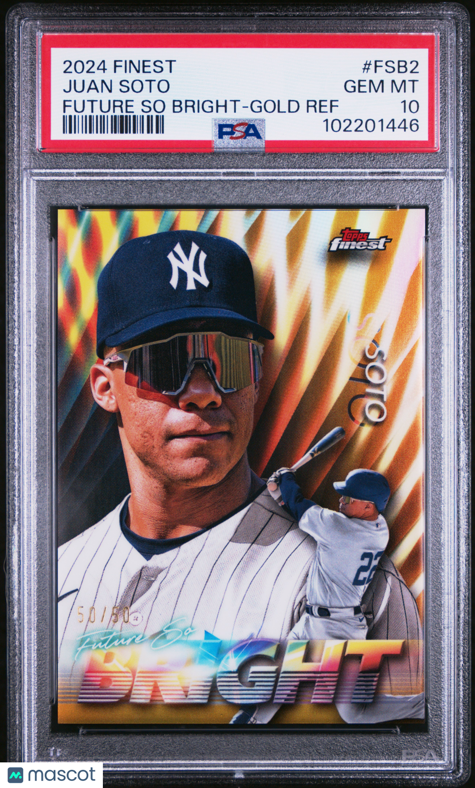 2024 Topps Finest Future So Bright Juan Soto #FSB2 Gold Ref 50/50 PSA 10