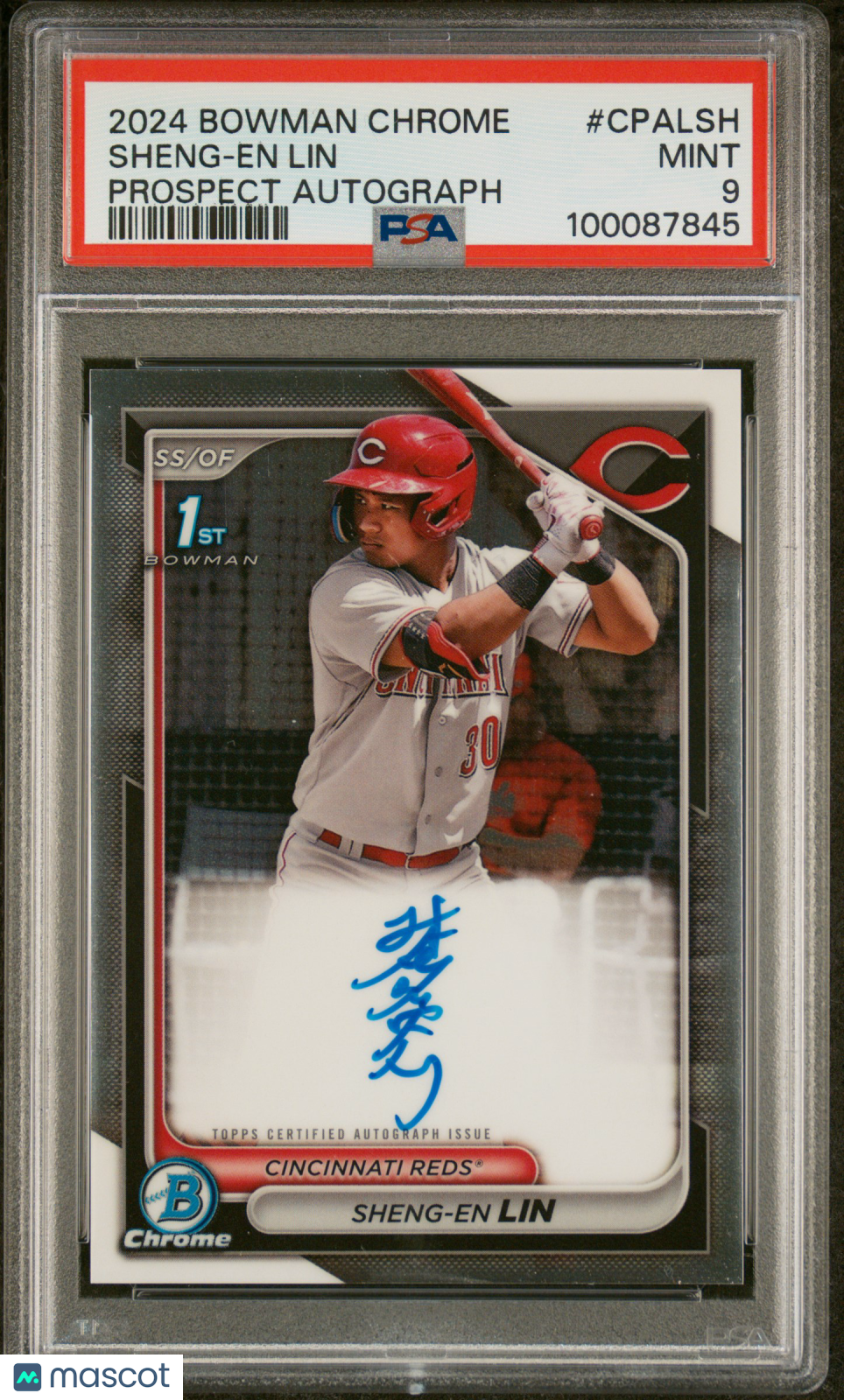 2024 Bowman Chrome Prospect Autographs Sheng-EN Lin #CPALSH PSA 9